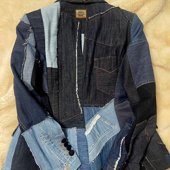 Dolce & Gabbana denim patchwork double breasted blazer